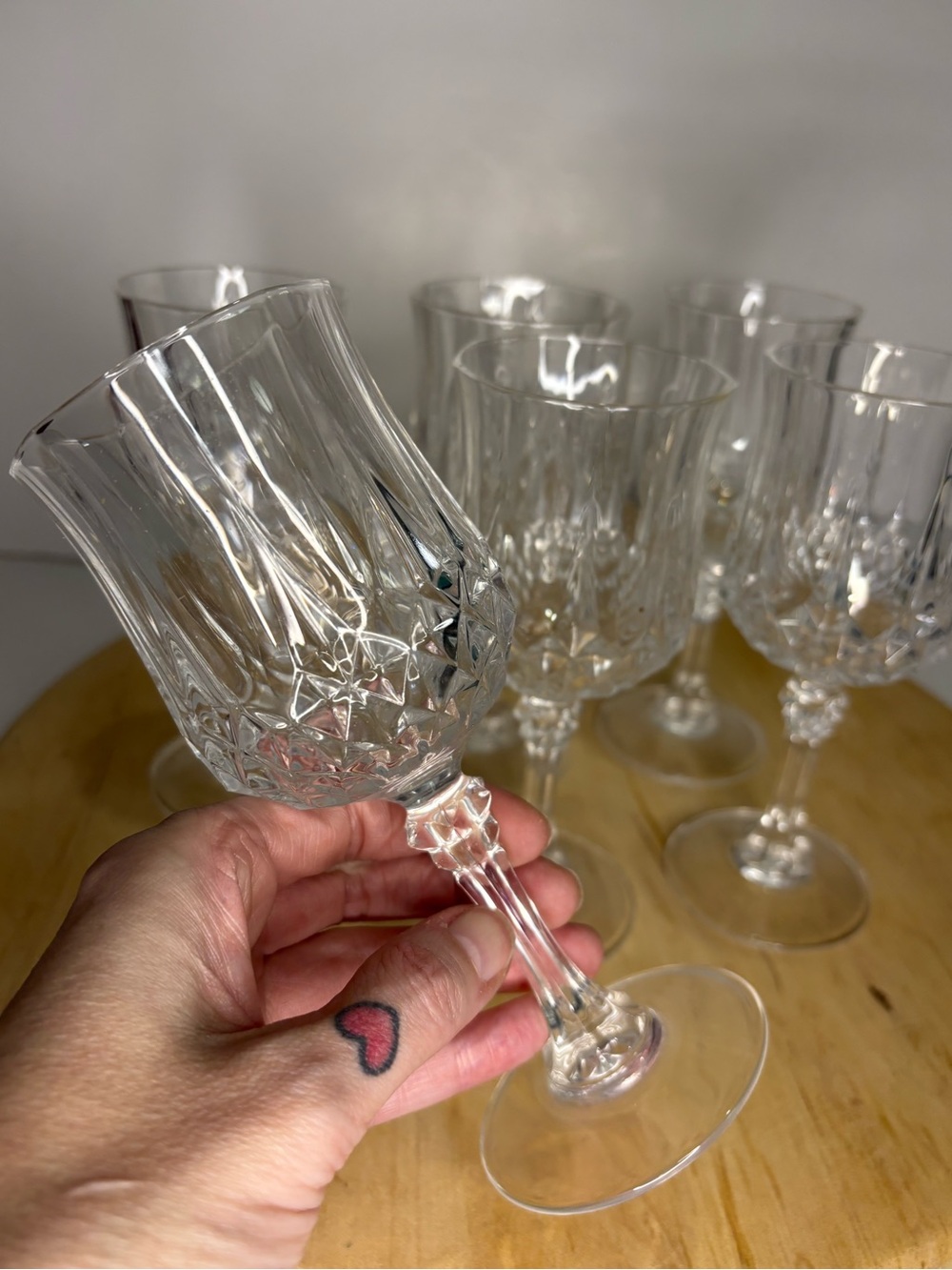 Vintage white wine Cristal d’Arques glasses Set of 6